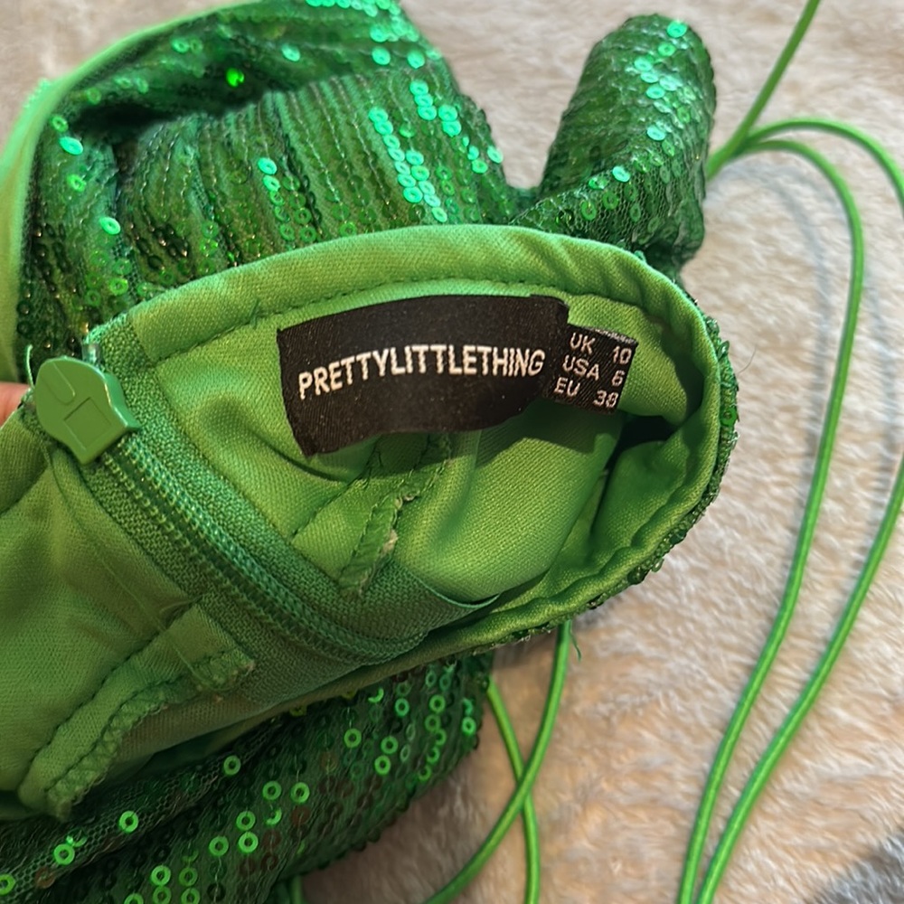 BIRTHDAY DRESS| Green Sequin Mini Dress - Picture 6 of 6